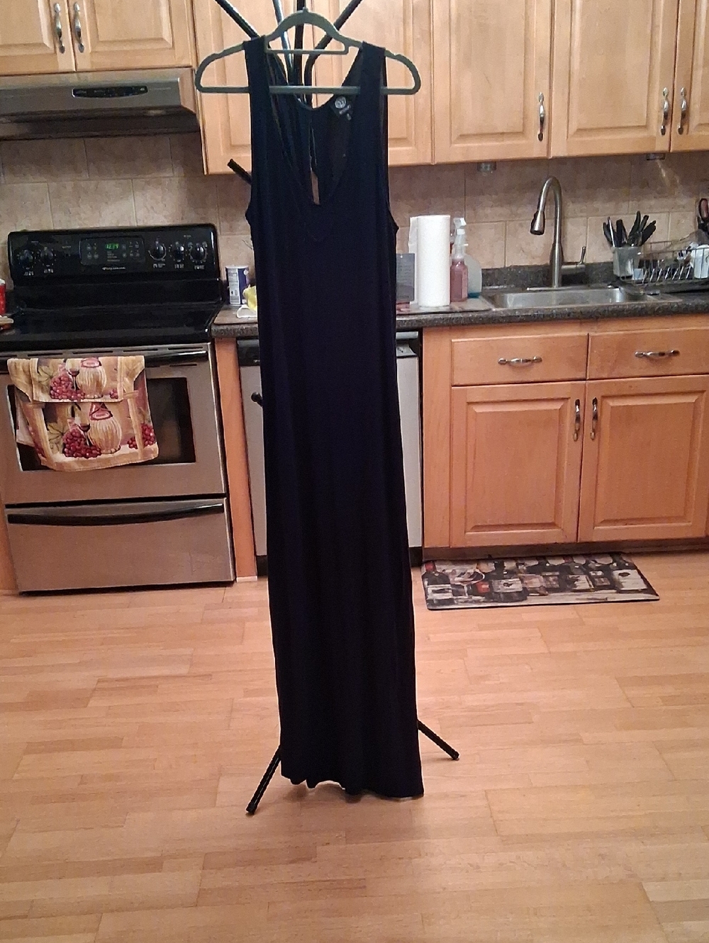 bobeau Blue Sleeveless Maxi Dress with Racerback
